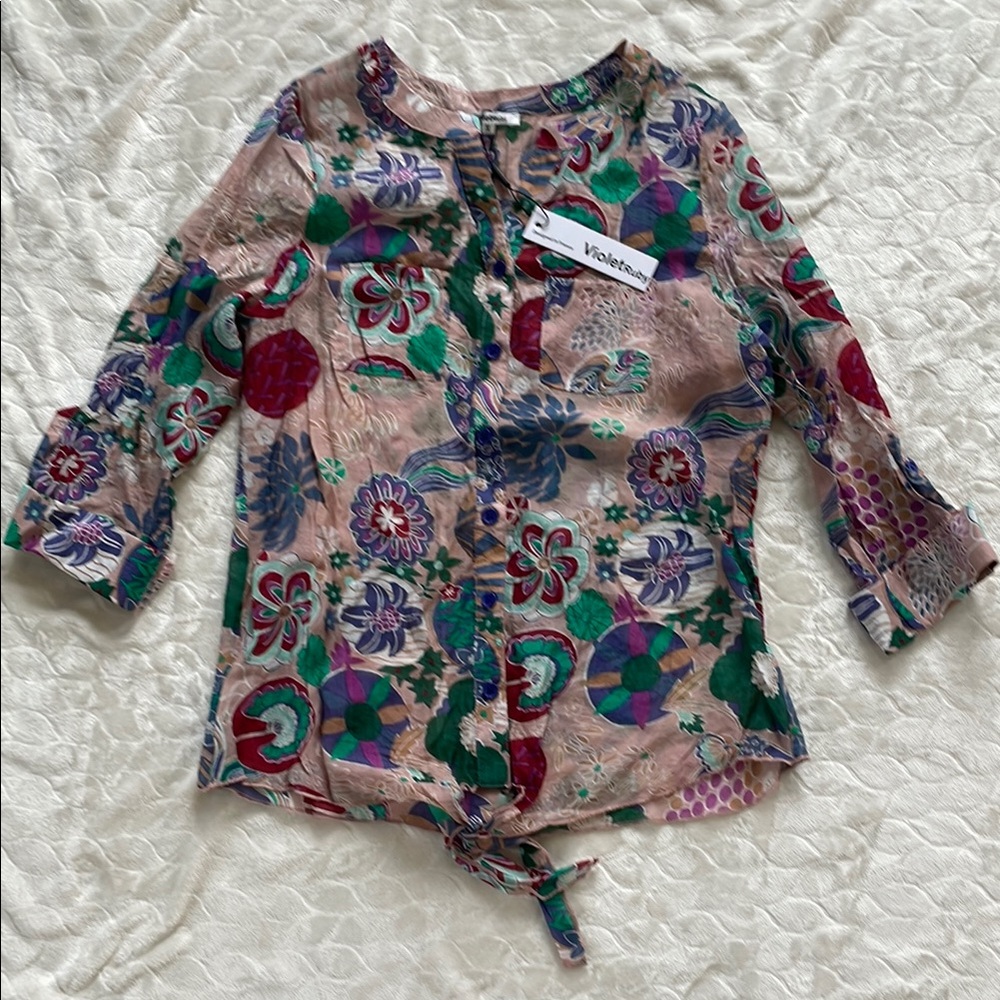 Vibrant Floral Blouse - Multicolor